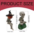 thumbnail image 3 of HUASHENG Statue de Pêche Squelette Figurine Résine Ornements d'Halloween pour Extérieur, Style Gothique Sculpture Décorative de Pêche Squelette, 3 of 5