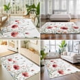 thumbnail image 4 of Large Area Rugs 8'x10', Red Poppy Flower Carpet Runner Indoor Outdoor Rugs Home Decor Aesthetic, Garden Floral Botanical Painting Non Slip Mats Washable Accent Rug for Living Room Bedroom, 4 of 8