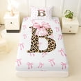 thumbnail image 3 of Erosebridal Initial Alphabet B Twin Sheet Sets,Princess Bowknot Wild Cheetah Pattern Bedding For Bowtie Girls 3-Piece, 3 of 6