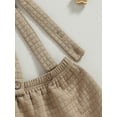 thumbnail image 6 of Bagilaanoe Newborn Baby Boy Girl Suspender Shorts Solid Color Overalls 3M 6M 9M 12M 18M Infant Waffle Jacquard Elastic Waist Short Pants, 6 of 8