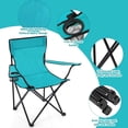 thumbnail image 3 of Folding Camping Chairs with Cupholder and Carry Bag Portable Lightweight Lawn Chairs with Mesh Side Pocket for Fishing Hiking Picnic Party Beach Outdoor Sports Activity (Stylish,4 Pcs), 3 of 6