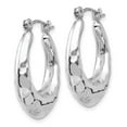 thumbnail image 2 of 14k White Gold Polished Hammered Hoop Earrings, 2 of 4