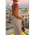 thumbnail image 3 of Vestido PRETTYGARDEN Khaki Strapless Bodycon Sirena Maxi XL, 3 of 5