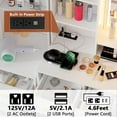 thumbnail image 6 of Aousthop 2 Pieces Lighting & Charging Station Dressing Table, Mirror and Cabinet Table Set, White, 6 of 7