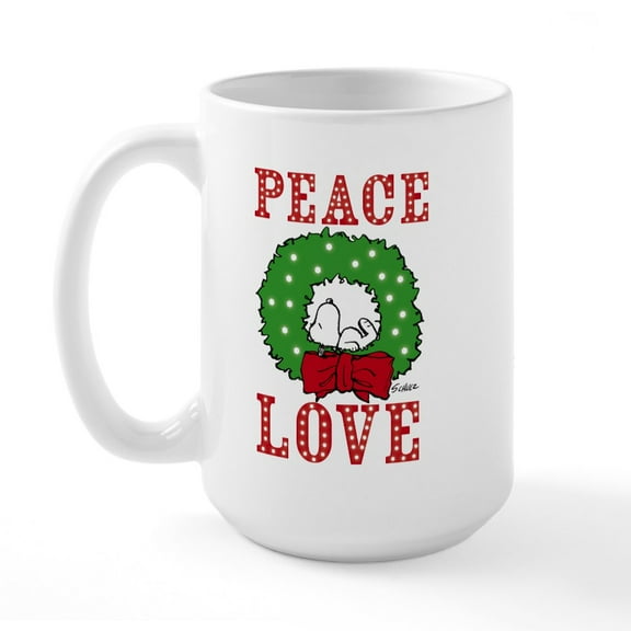 CafePress - Peanuts Tis The Season - 15 oz Ceramic Large White Nolvety Mug