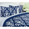 thumbnail image 2 of Chanasya Ultra Soft Stencil Print 3-Piece Bedding Duvet Cover Set Queen - Luxurious Brushed Microfiber Comforter Cover - Zipper Closure Reversible Print (1 Duvet Cover & 2 Pillowcases ) Blue, 2 of 5