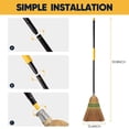 thumbnail image 3 of Heavy-Duty Corn Broom Commercial Indoor Outdoor Broom 59.8 inch Tall for Courtyard Garage Lobby Mall Market Floor Home Office Leaves Stone Dust Rubbish, 3 of 6