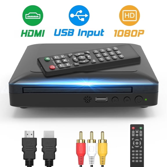 Mini DVD Player for TV with HDMI Small DVD Player with Remote Compact Playback CD Player for Home