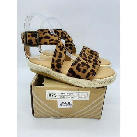 Journee Collection Women's Trinity Espadrille Sandals Leopard US 7.5M
