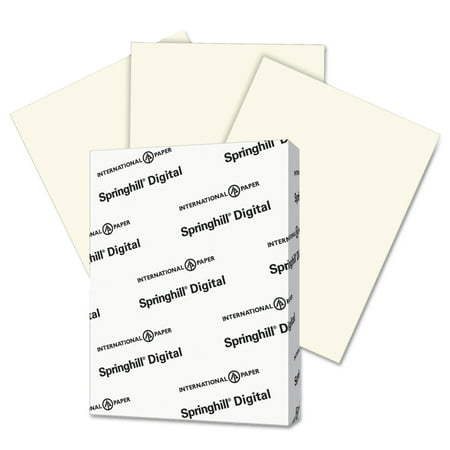 30% Recycled Vellum Finish Springhill Digital Vellum Bristol Color Cover, 67 lb, 8 1/2 x 11, Cream, 250 Sheets/Pack -SGH097000 ()
