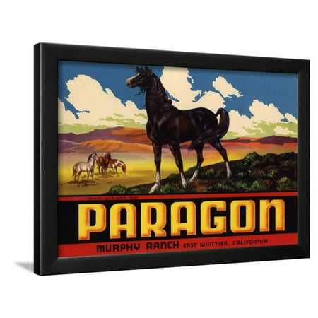 - Paragon Brand - Whittier, California - Citrus Crate Label Framed Print Wall Art By Lantern Press