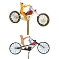 thumbnail image 3 of Wrought Iron Bike Wind Spinner with Standing Rod 3D Animal Cats Mouse Bicycle Outdoor Windmill Pinwheel Garden Yard Lawn, 3 of 11