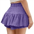 thumbnail image 3 of Shorts for Women Ruffled Hem Shorts High Waisted Drawstring Shorts Flowy Casual Shorts Summer Skirt Shorts M, 3 of 9