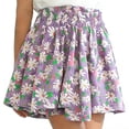 thumbnail image 2 of HAOTAGS Girls Skirts,Elastic Waistband Lightweight Summer Floral Tutu Split Skirt Purple 3-4, 2 of 6