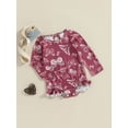 thumbnail image 3 of CIYCuIT Toddler Baby Girls One Piece Bikini Swimwear Flower Butterfly Print Long Sleeve Monokini Swimsuit 6M 9M 12M 18M 24M 3T Infant Cute Casual Summer Bathing Suit, 3 of 9