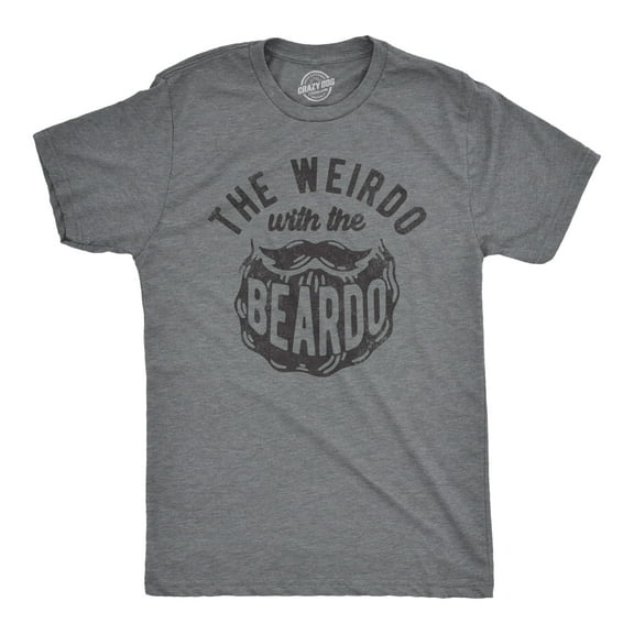Mens The Weirdo With The Beardo T Shirt Funny Facial Hair Beard Joke Tee for Guys Graphic Tees