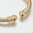 thumbnail image 3 of Ion Plating(IP) 304 Stainless Steel Torque Bangles Cuff Bangles Round Golden 1/4 inch(0.6cm) Inner Diameter: 2 inch(5cm) DIY, 3 of 3