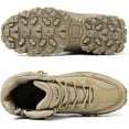 thumbnail image 6 of Mens Orthopedic Support Anti-Puncture Work Boots Waterproof Anti-Sprain Hiking Boots, Mens Orthopedic Support Non Slip Waterproof Side Zipper Outdoor Combat Boots ，Lightweight Comfortable（Khaki）, 6 of 8