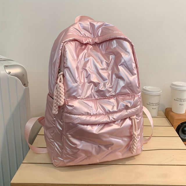 Fashionable Simple Versatile Cute Casual Backpack, Student Trendy Multi Functional School Bag, Sports Travel Large Capacity Backpack