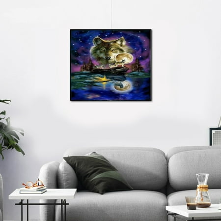 12 12 Diy 5d Frameless Wolf Full Drill Diamond Painting Canvas Wall Art Prints Pictures Wall Paintings Room Paintings Bedroom Decoration Home Decor