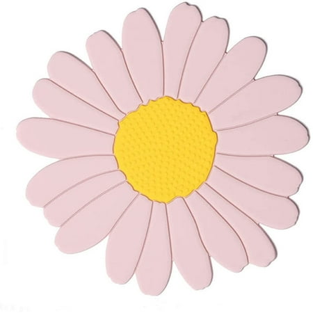 

2 pcs Anti-Hot Silicone Trivet Mat 7.5 Inch Flower Shape Heat Resistant Pot Holders Antislip Place Mat Kitchen Insulation Coaster Hot Pad for Dishes & Pans Jar Opener Oven Mitts (Pink)