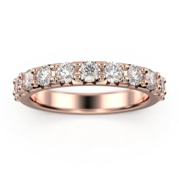 0.88ct Diamond Moissanite 18K Rose Gold Over Silver Wedding Band