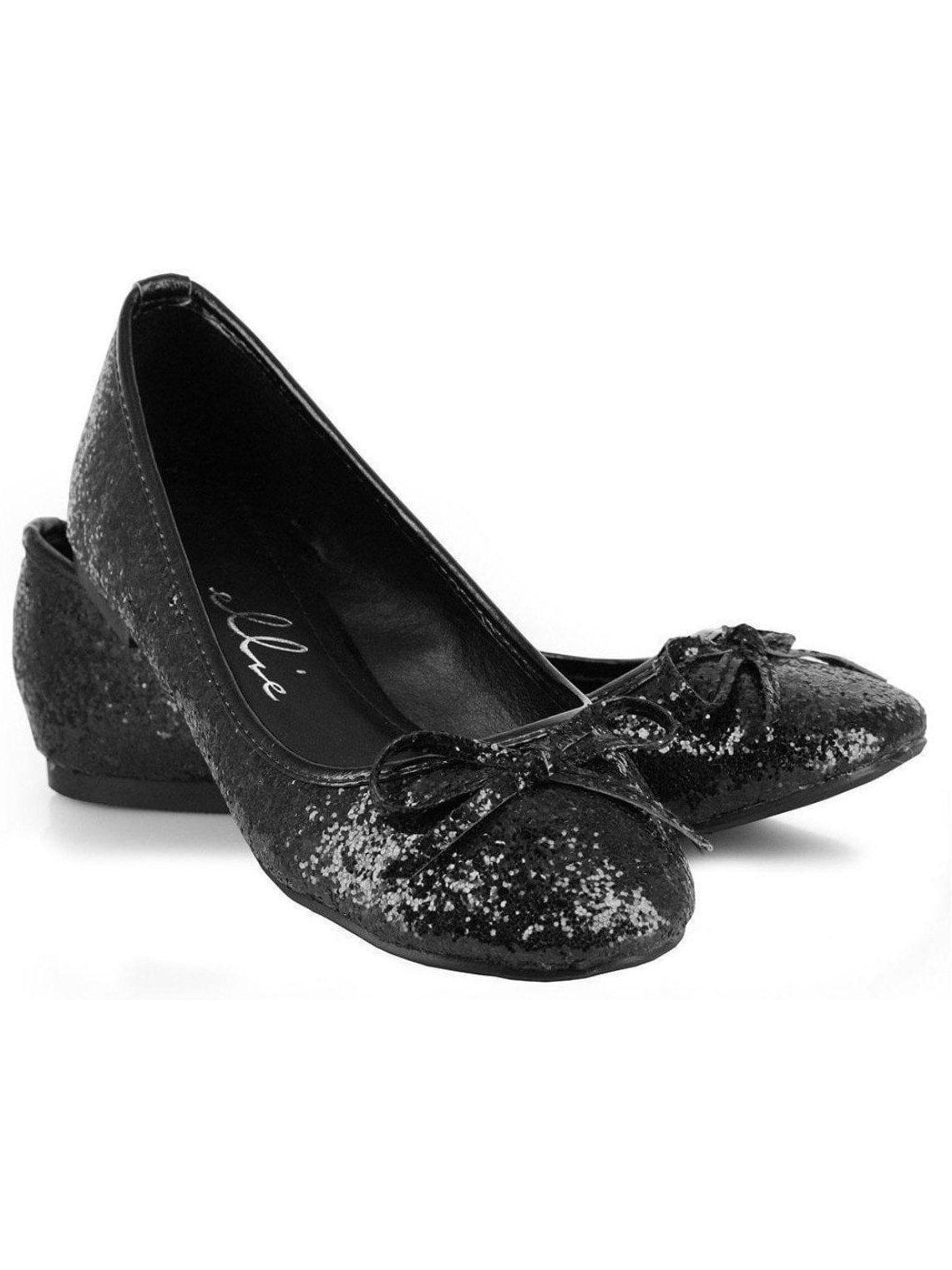 Womens black glitter flats Clearance