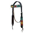 thumbnail image 2 of Hilason Horse Floral Hand Painted American Leather Breast Collar Headstall Brown, 2 of 7