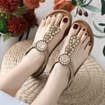 thumbnail image 4 of Chanclas Sandalias Planas Bohemio Cómodo Soporte para El Diamantes Imitación Mujer, 4 of 9