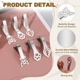 thumbnail image 3 of Uxcell 10 Pack Tablecloth Clips, Metal Butterfly Shape Table Cloth Cover Clamps, 2.95" x 1.77" Windproof Holder Clips, Silver, 3 of 7
