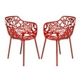 thumbnail image 1 of LeisureMod Devon Moderne Intérieur Extérieur Aluminium Fauteuil de Salle à Manger Rouge Ensemble de 2, 1 of 9