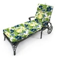 thumbnail image 4 of Jordan Manufacturing 72" x 22" Rebecca Asparagus Green Floral Rectangular Outdoor Chaise Lounge Cushion with Ties and Hanger Loop, 4 of 12