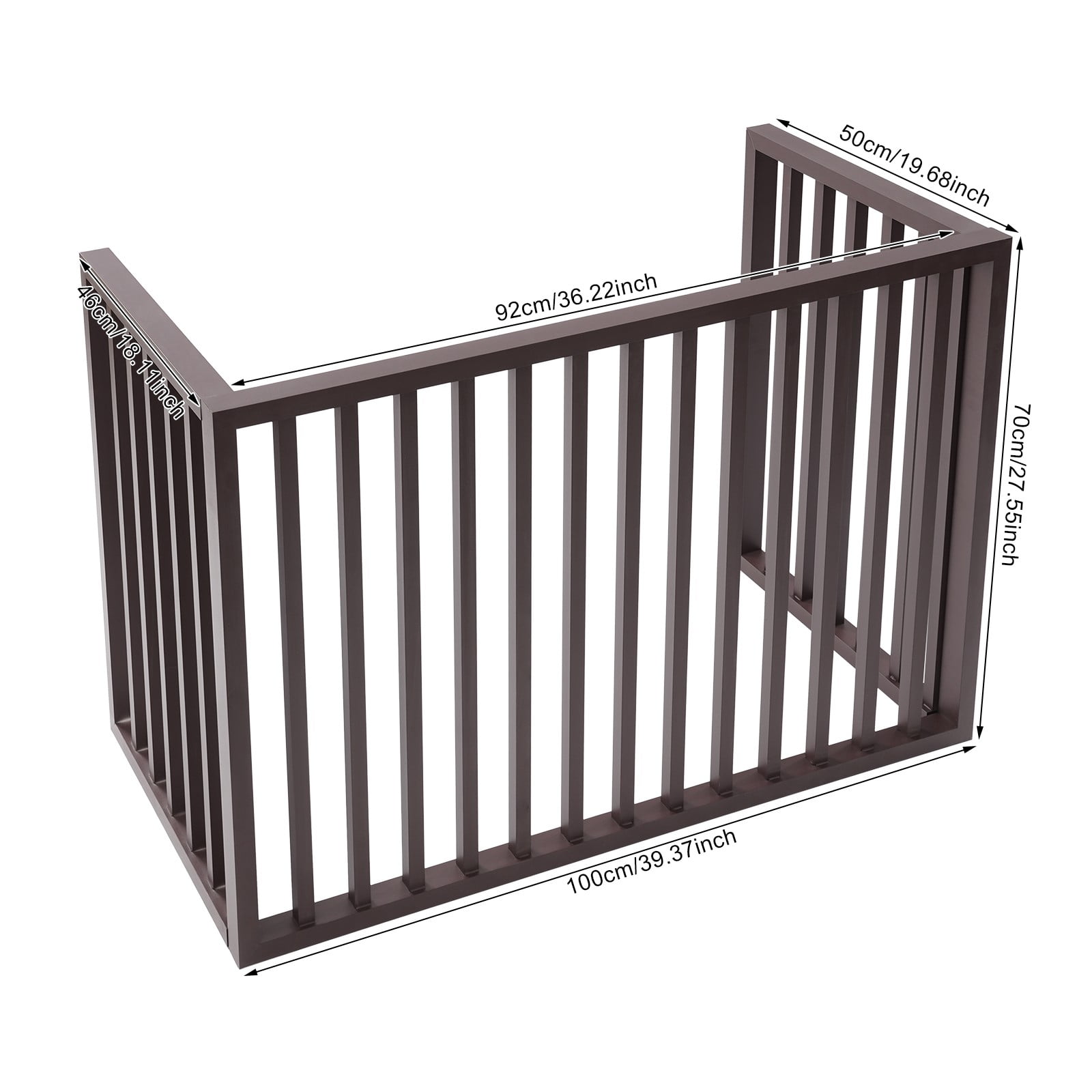 ToppiJoy 1.5P 3 Panels Air Conditioner Fence, Drill-Type Louvered Grille AC Unit Fence Outdoor, for Outdoor Trash Can, Pool Equipment Enclosure Panels Coffee Color