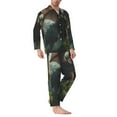 thumbnail image 2 of Vsdgher Forest Stone-Colored Dragon Mens Pajama Set, Soft Warm Long Sleeve Sleepwear, Cozy Button-Down Pjs for Men-X-Large, 2 of 7
