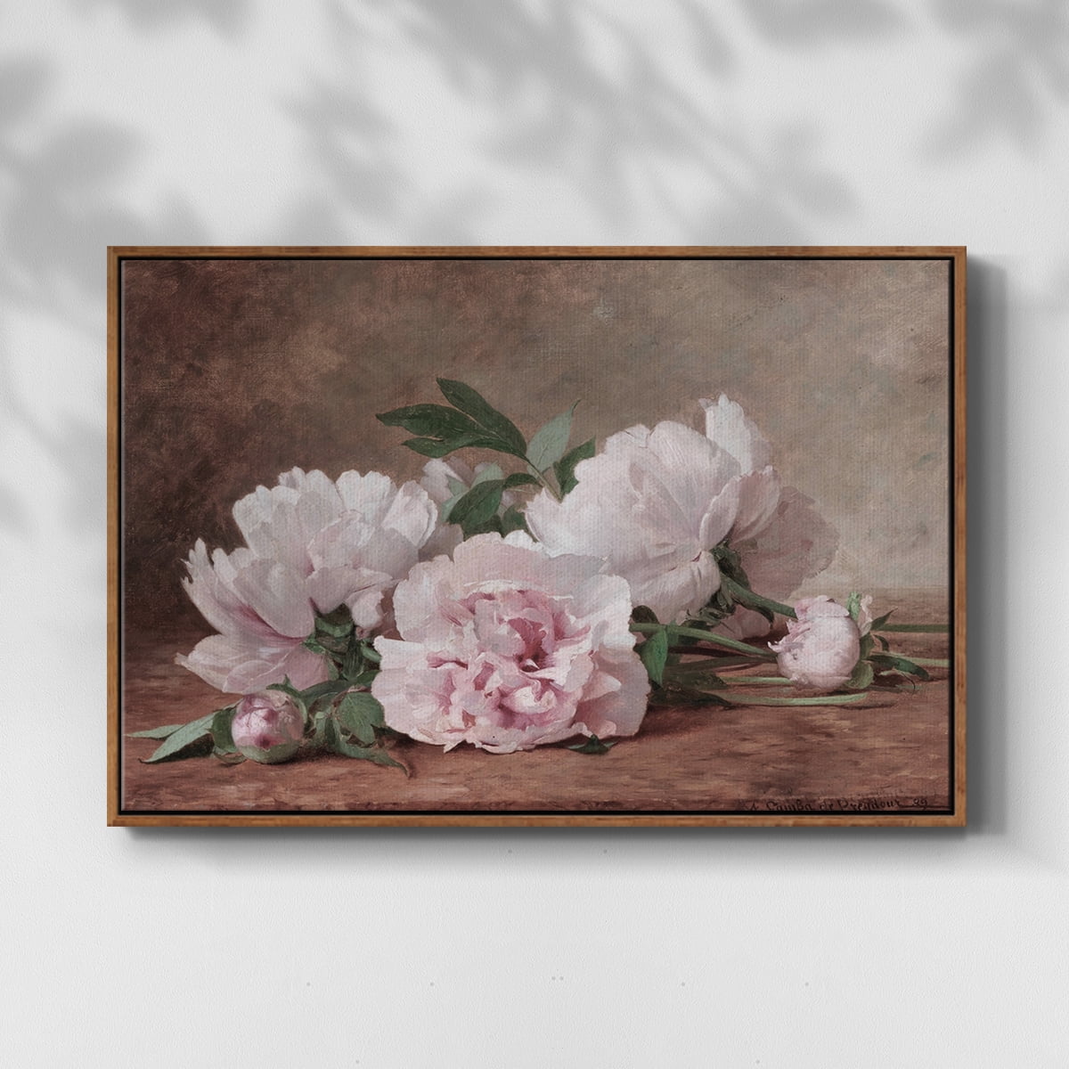 Vintage Botanical Print-XXXVI By Wexford Home Framed in Walnut Wood Gallery Wrapped Canvas 17 in. x 25 in.