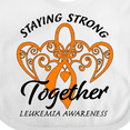thumbnail image 4 of Inktastic Leukemia Awareness Staying Strong Together and Orange Ribbon Boys or Girls Baby Bib, 4 of 4