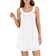 thumbnail image 2 of ClodeEU Women's Linen Backless Spaghetti Strap Romper with Pockets,Solid Color Casual Short Jumpsuit White,Women's Plus XL, 2 of 7