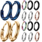 Designice 8 pairs of Stainless Steel Small Hoop Earrings Men Earrings Women Hoop Earrings