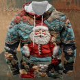 thumbnail image 3 of Sudadera con capucha para hombre con estampado 3D de árbol de Navidad y Papá Noel de finales de 2023, sudadera con capucha extragrande para ocio festivo, 3 of 5