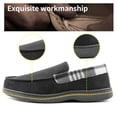 thumbnail image 6 of Men's Suede Memory Foam Slippers Cozy Breathable Non-Slip Moccasin Shoes Rubber Sole Indoor Outdoor, Black XL, 6 of 6
