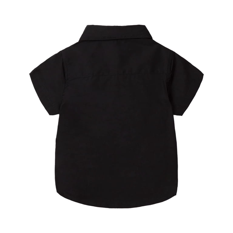 3t black dress shirt Bigetiay Toddler Boys' Button Down Shirts Black Button Down Shirt Girls Boys Formal Shirt Uniform Shirt 2-3 Years, Toddler Unisex