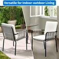 thumbnail image 6 of Dextrus Indoor Outdoor Dining Chair Set of 4, All-Weather Rope & Rattan Woven Chairs With 8 Beige Cushion, 4 Stackable Armchair - Gray, 6 of 8