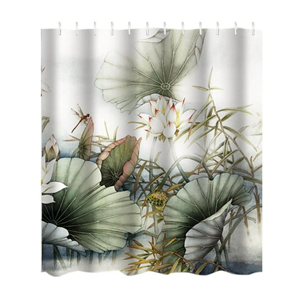 Cortina De Ducha Para Baño Con Estampado Abstracto De Plantas Y Flores, Cortina De Poliéster Impermeable Para Separar El Baño, Cortina De Puerta