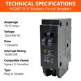 thumbnail image 2 of Interruptor termomagnético FalconSupply HOMT1515 15 A tandem 120 V, 2 of 7