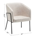 thumbnail image 3 of Wovenbyrd Modern Comfortable Barrel Chair with Metal Base Light Tan, 3 of 10
