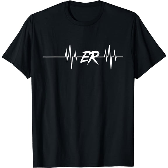 Nurse Gift ER Heartbeat Emergency Medicine Physician T-Shirt