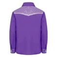 thumbnail image 4 of Raenseen Kids Girls Cowgirl Western Shirt Long Sleeves Lapel Top with Sequins Fringe Purple 16, 4 of 4