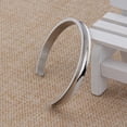 thumbnail image 5 of Stainless Steel Bracelet Grooved Cuff Bangle for Women Girls, 5 of 7