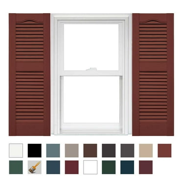 Mid America Open Louver Vinyl Shutters 14.5 Inch Width (1 Pair)