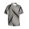 thumbnail image 2 of White Black Wave Hawaiian Shirts For Men, Summer Short-Sleeve Relaxed-Fit Button-Down Shirts Large, 2 of 9